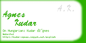 agnes kudar business card